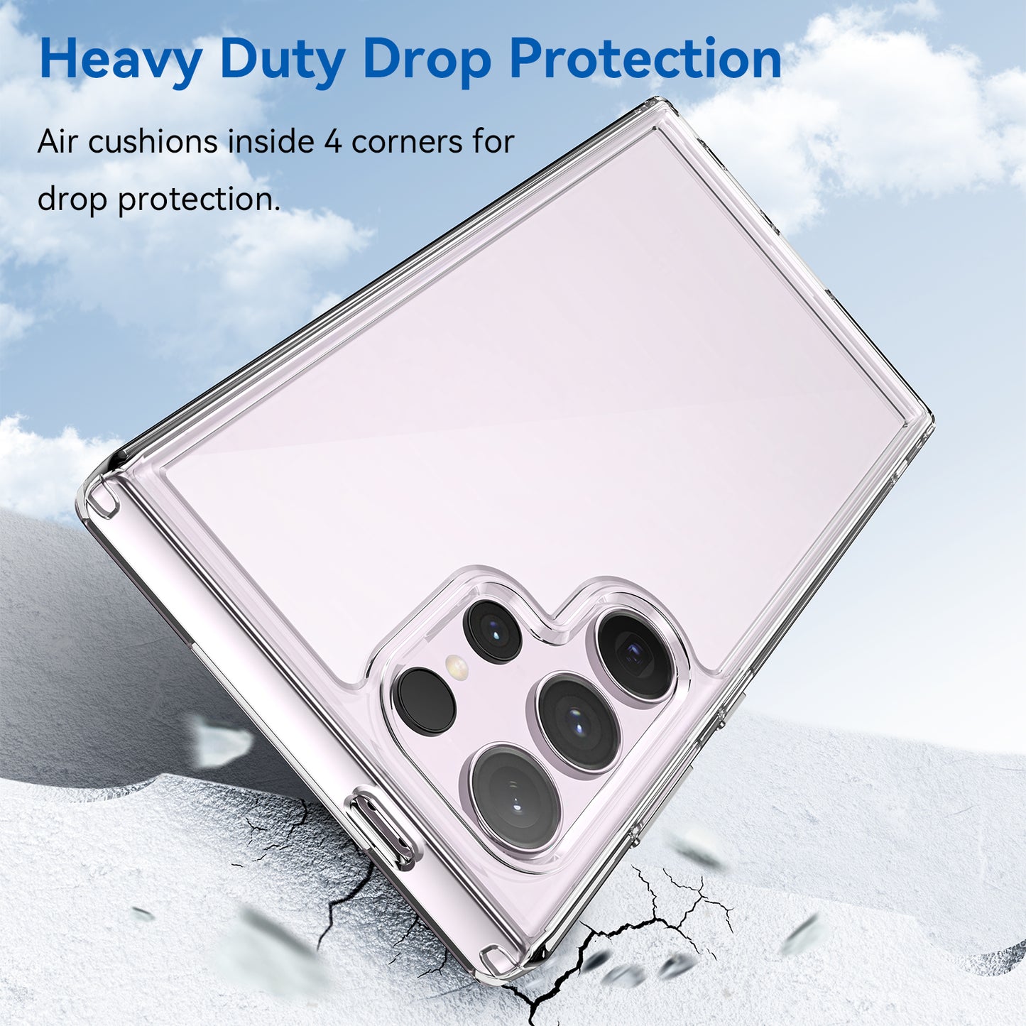 For Samsung Galaxy S24 Ultra Case TPU + Acrylic Shockproof Smart Phone Cover - Transparent