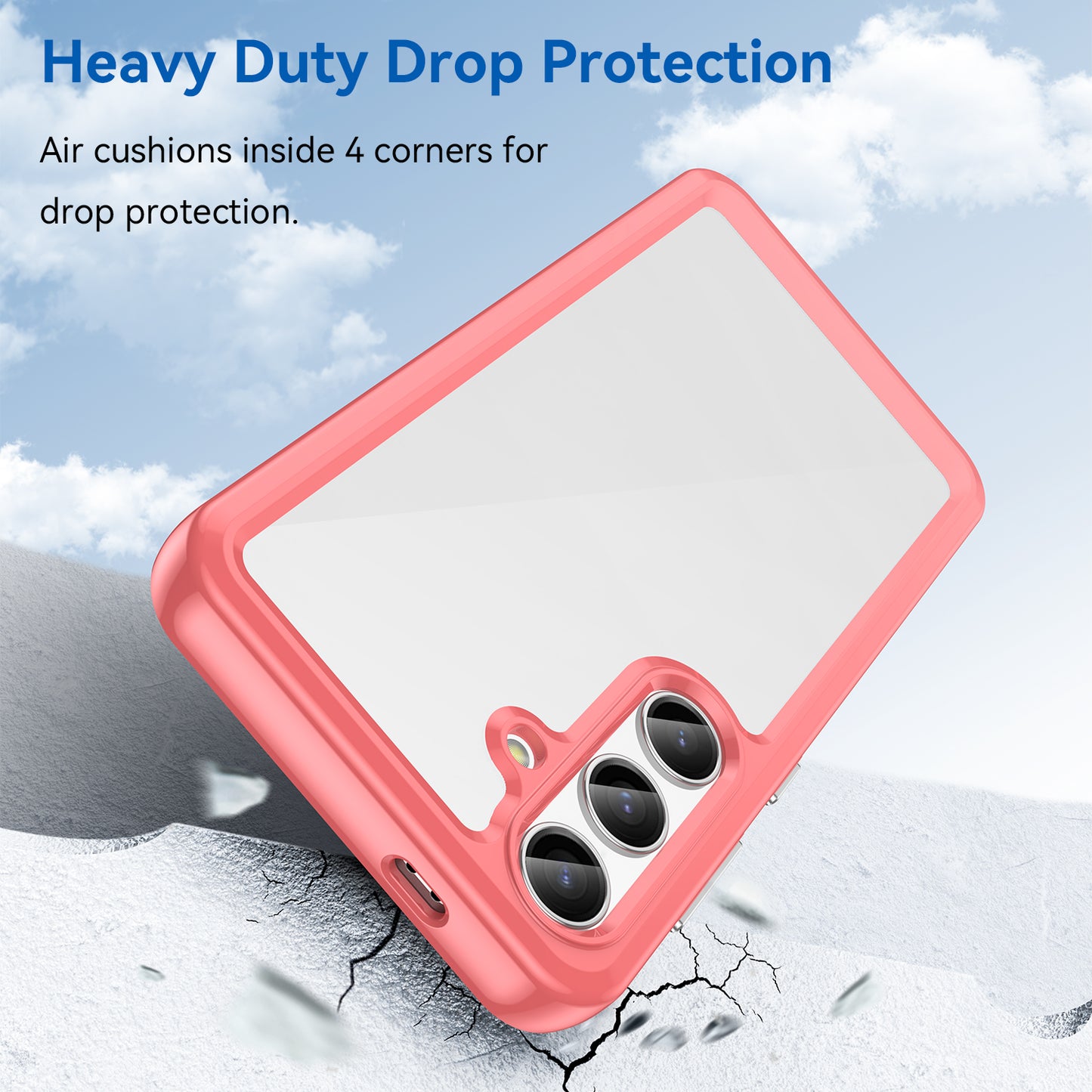 For Samsung Galaxy S24 Case TPU + Acrylic Anti-scratch Phone Back Shell -  Red