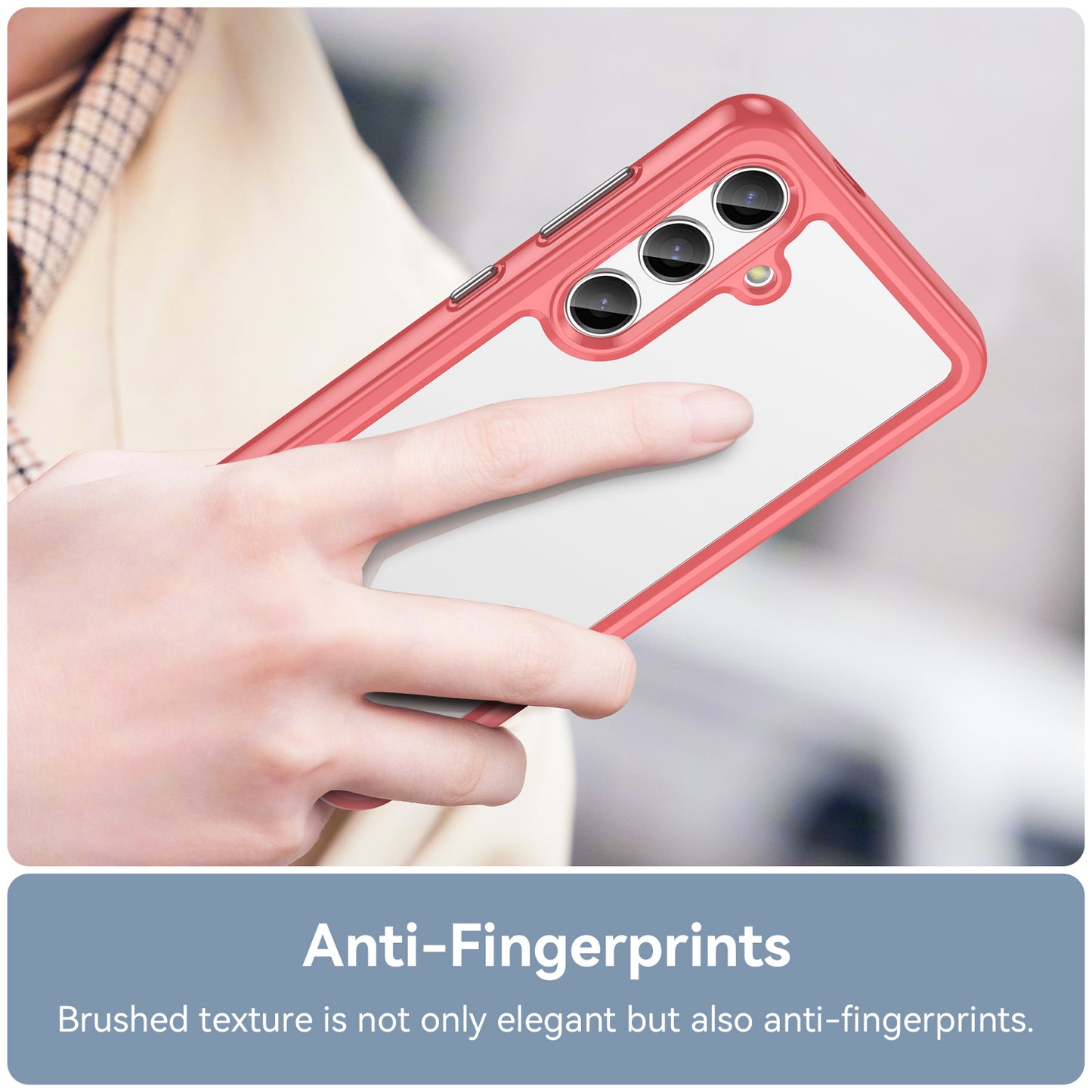 For Samsung Galaxy S24 Case TPU + Acrylic Anti-scratch Phone Back Shell -  Red