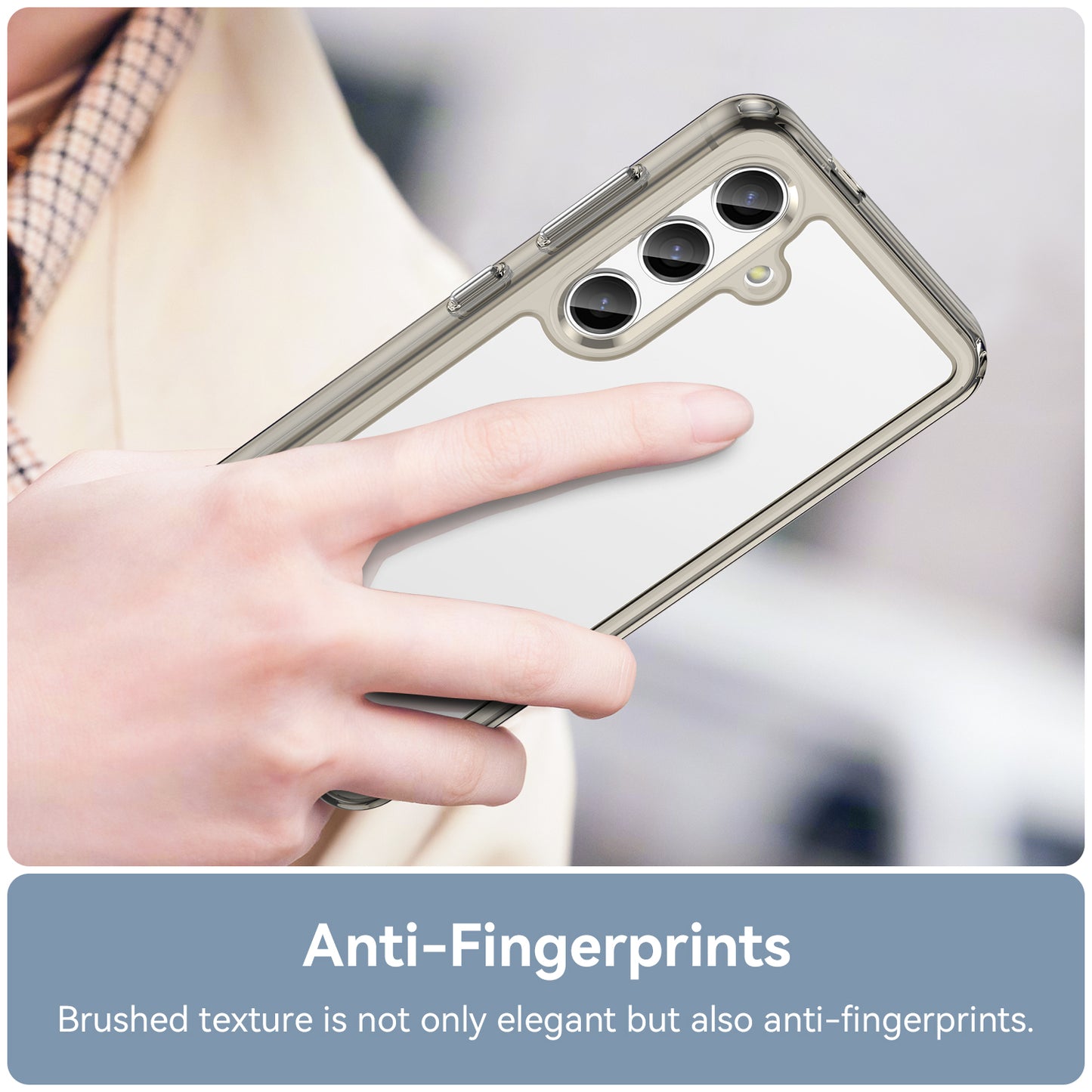 For Samsung Galaxy S24 Case TPU + Acrylic Anti-scratch Phone Back Shell - Transparent Grey