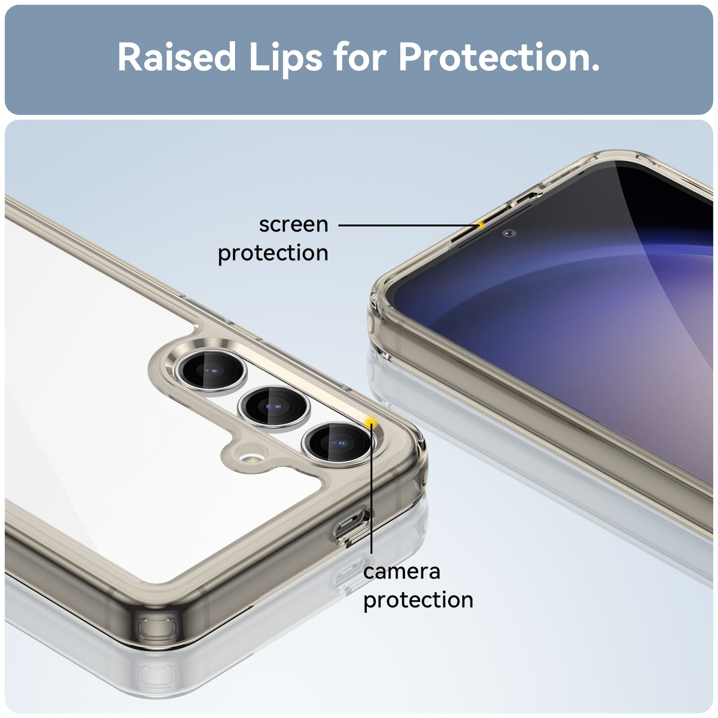For Samsung Galaxy S24 Case TPU + Acrylic Anti-scratch Phone Back Shell - Transparent Grey