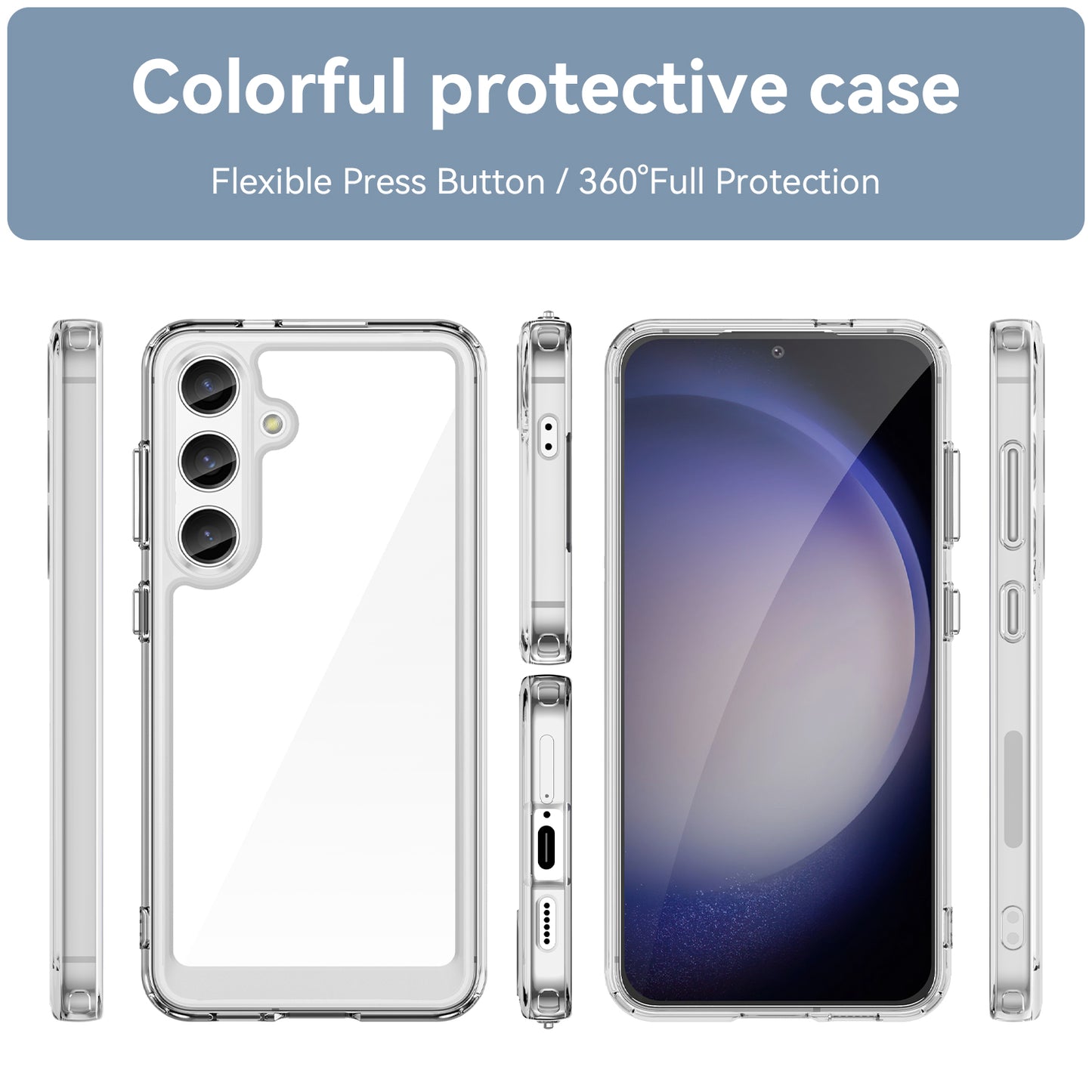 For Samsung Galaxy S24 Case TPU + Acrylic Anti-scratch Phone Back Shell - Transparent