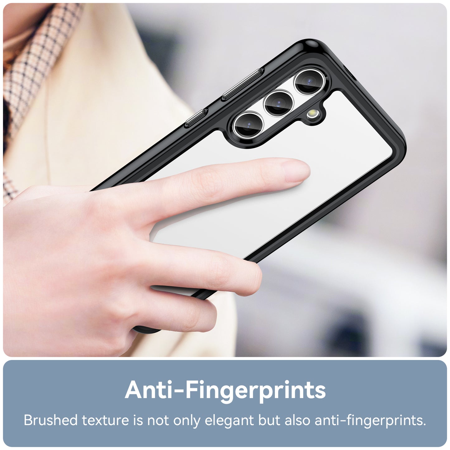 For Samsung Galaxy S24+ Case TPU + Acrylic Anti-scratch Phone Back Protector - Black