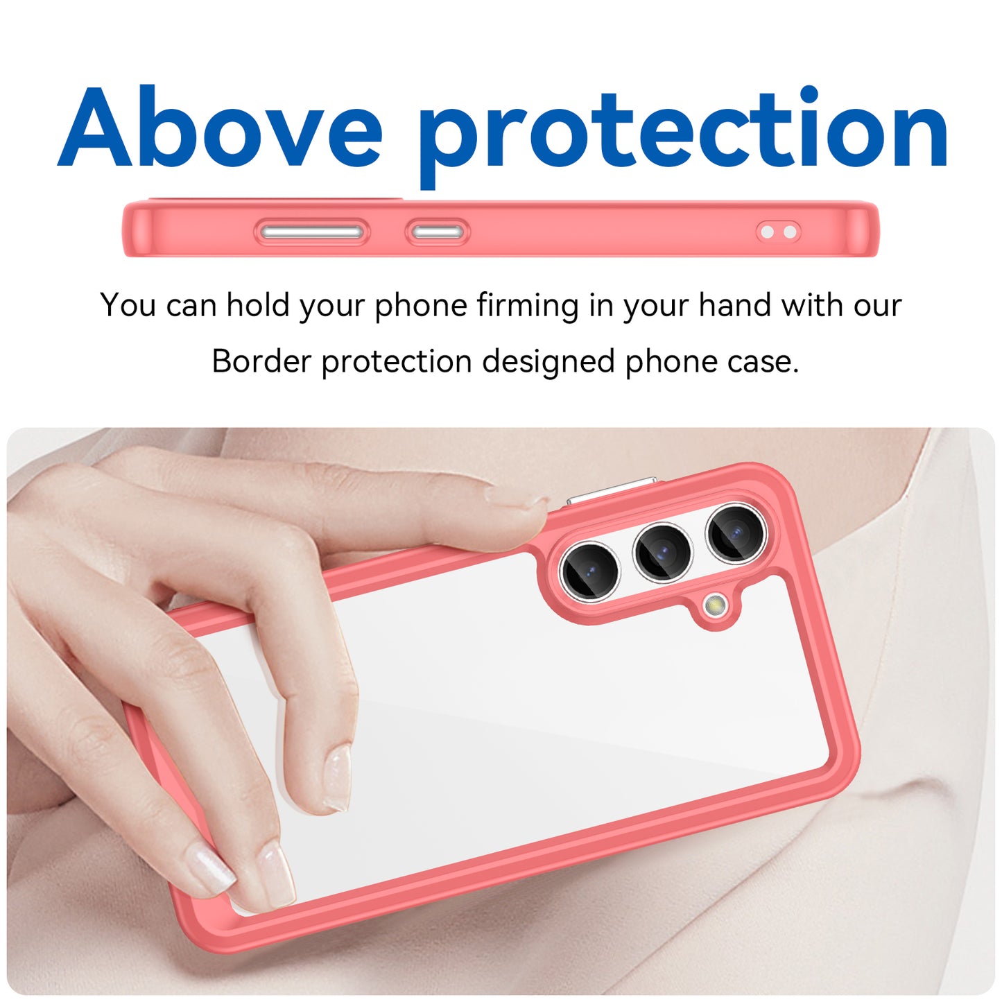 For Samsung Galaxy S24+ Case TPU + Acrylic Anti-scratch Phone Back Protector -  Red