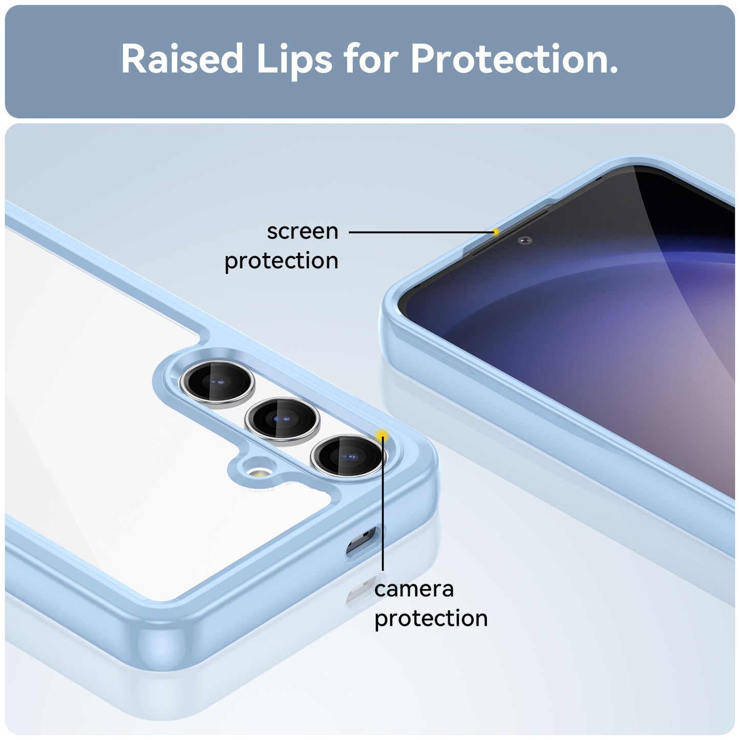 For Samsung Galaxy S24+ Case TPU + Acrylic Anti-scratch Phone Back Protector - Blue