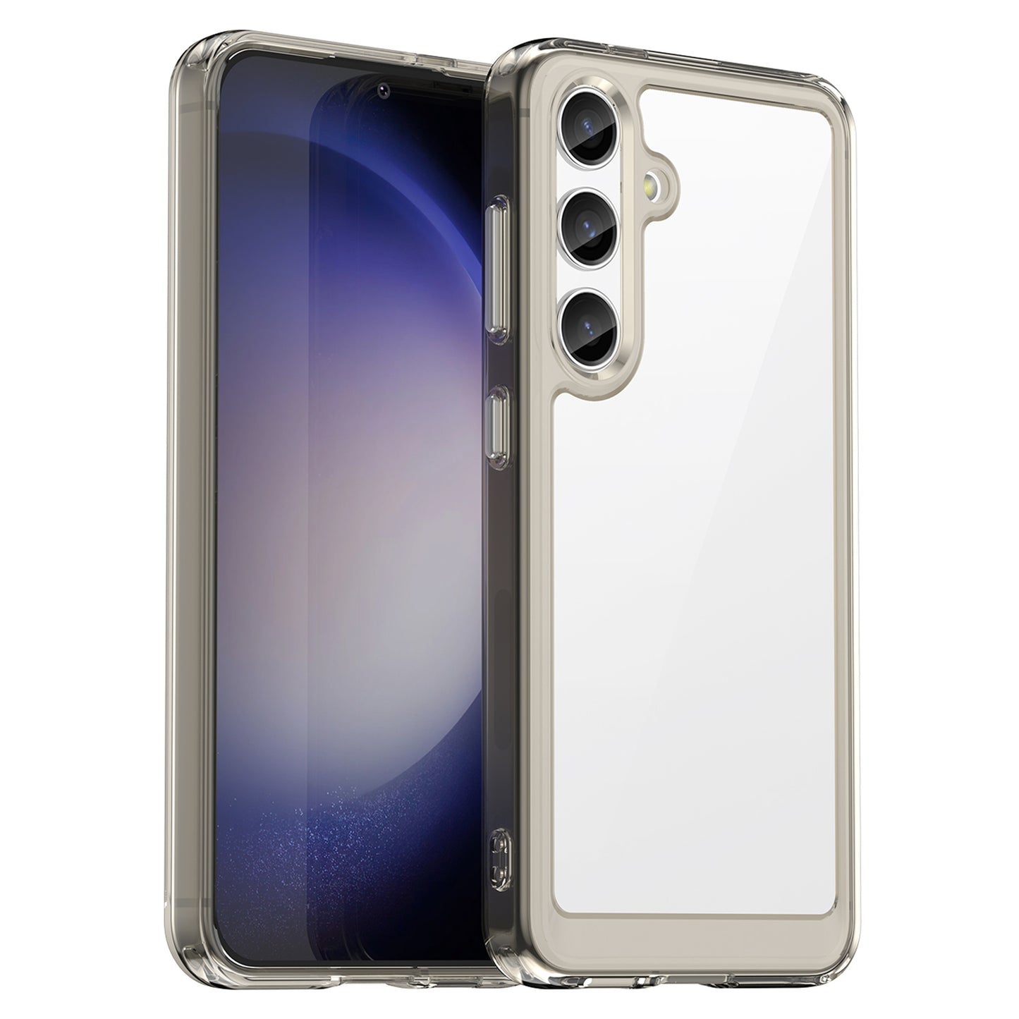 For Samsung Galaxy S24+ Case TPU + Acrylic Anti-scratch Phone Back Protector - Transparent Grey
