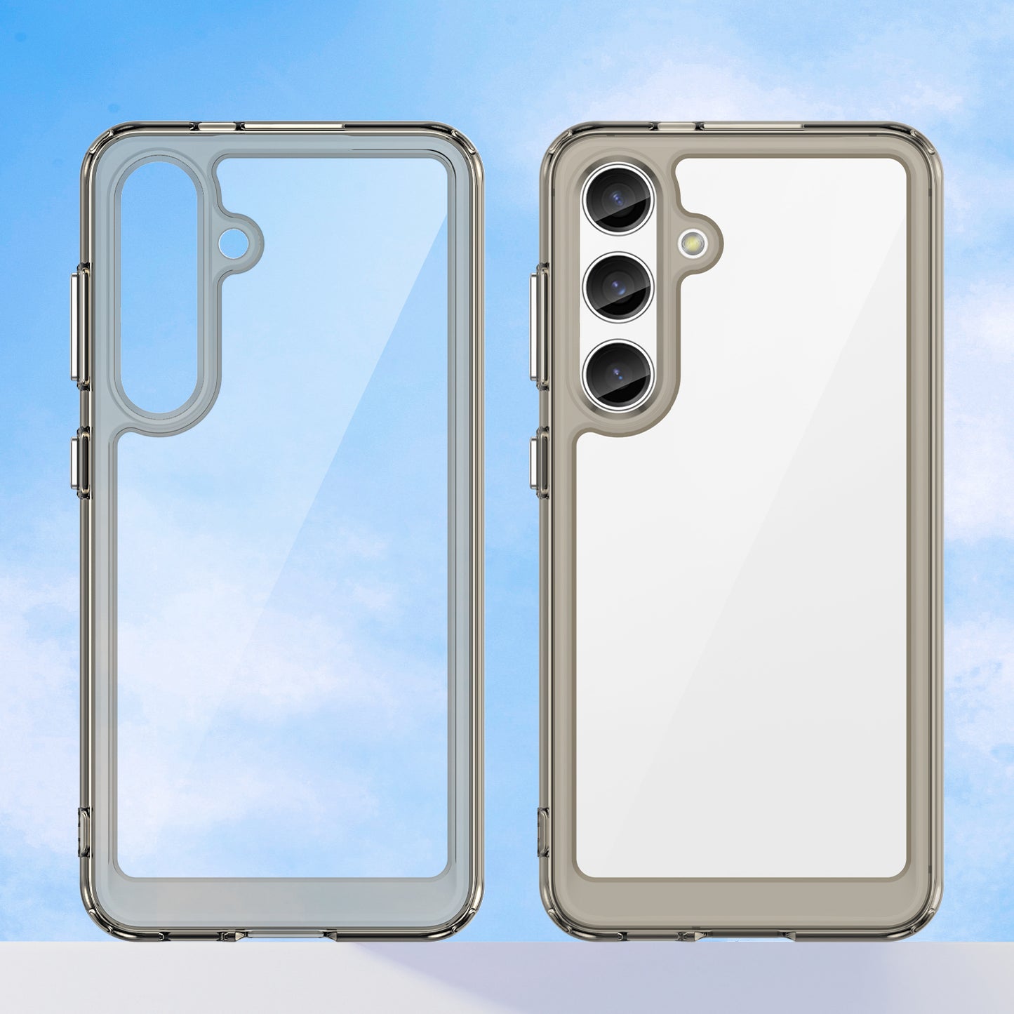 For Samsung Galaxy S24+ Case TPU + Acrylic Anti-scratch Phone Back Protector - Transparent Grey