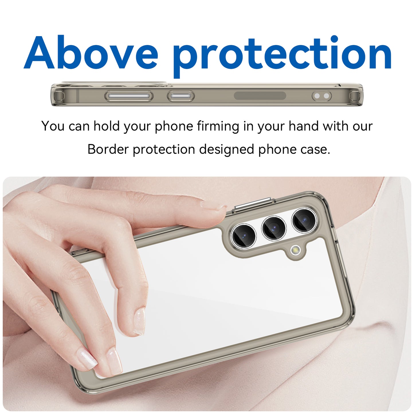 For Samsung Galaxy S24+ Case TPU + Acrylic Anti-scratch Phone Back Protector - Transparent Grey