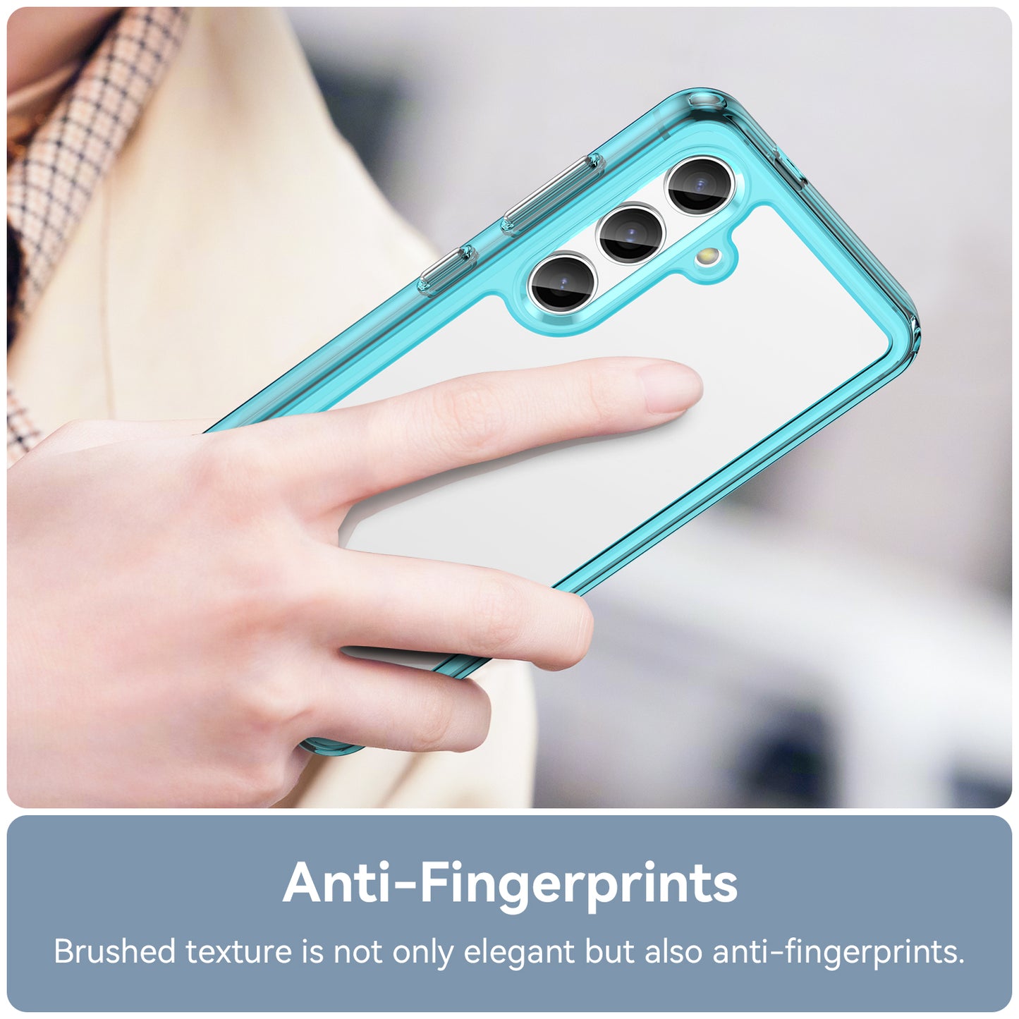 For Samsung Galaxy S24+ Case TPU + Acrylic Anti-scratch Phone Back Protector - Transparent Blue