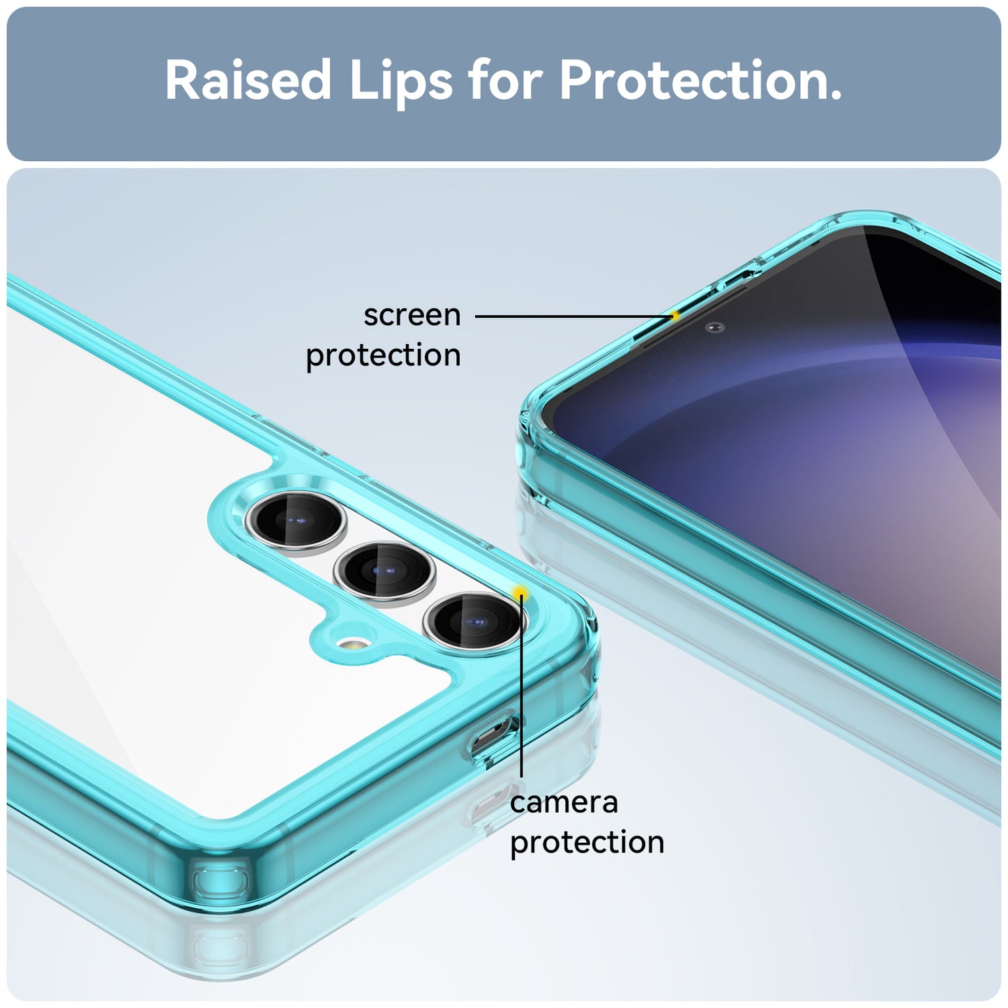 For Samsung Galaxy S24+ Case TPU + Acrylic Anti-scratch Phone Back Protector - Transparent Blue