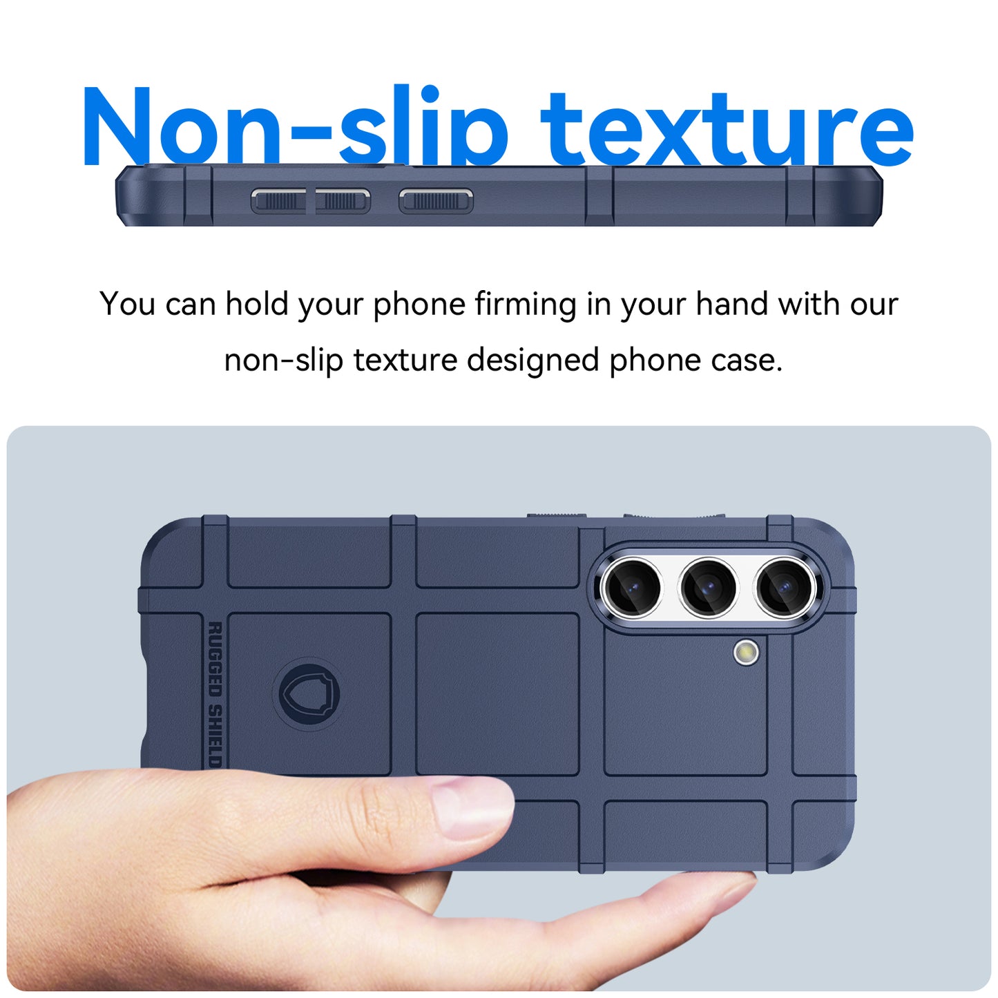 Square Grid Texture Shell for Samsung Galaxy S24 Flexible TPU Phone Case - Blue