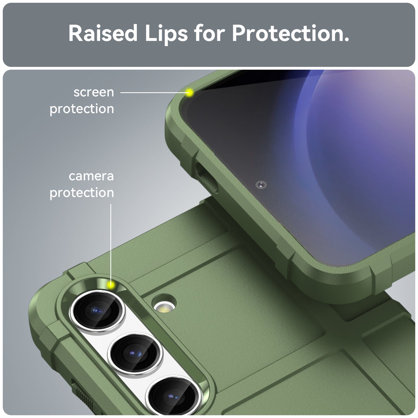 Square Grid Texture Shell for Samsung Galaxy S24 Flexible TPU Phone Case - Green