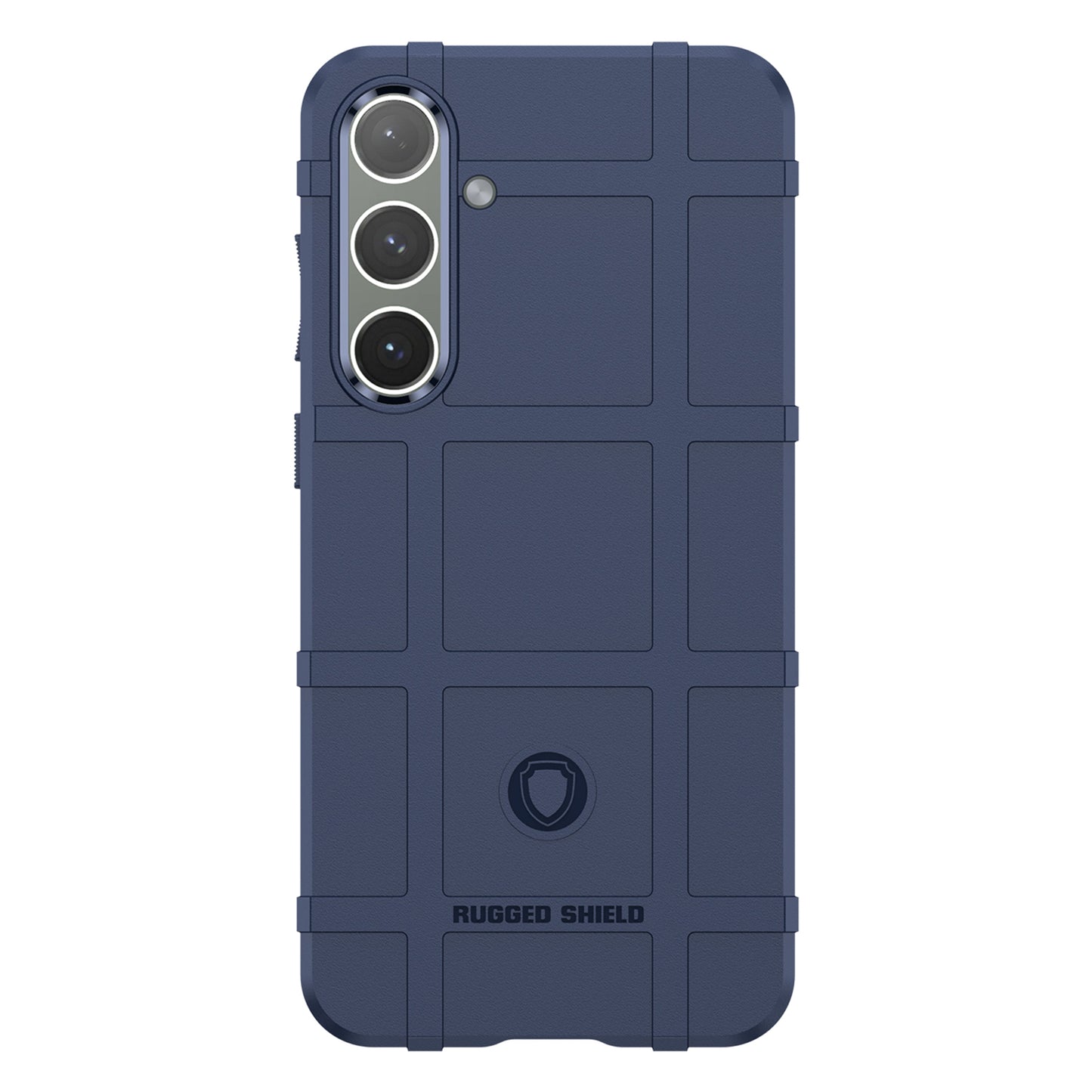 For Samsung Galaxy S24+ Case Shockproof Square Grid Texture TPU Phone Cover Shell - Blue