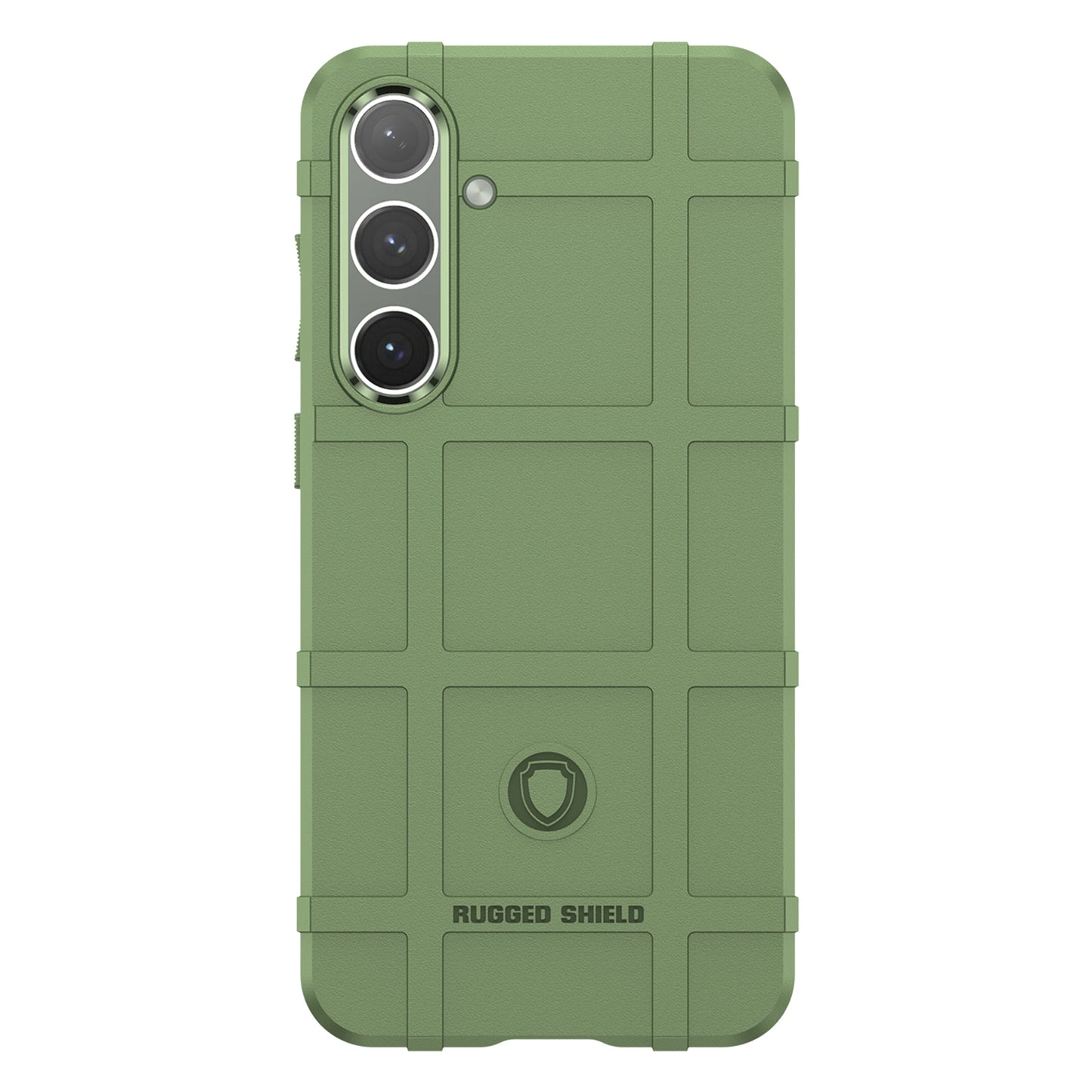 For Samsung Galaxy S24+ Case Shockproof Square Grid Texture TPU Phone Cover Shell - Green