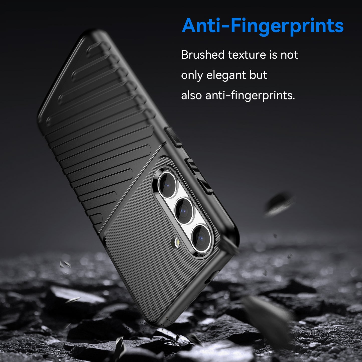 Thunder Series For Samsung Galaxy S24 Case Shock-absorbed TPU Mobile Phone Cover - Black