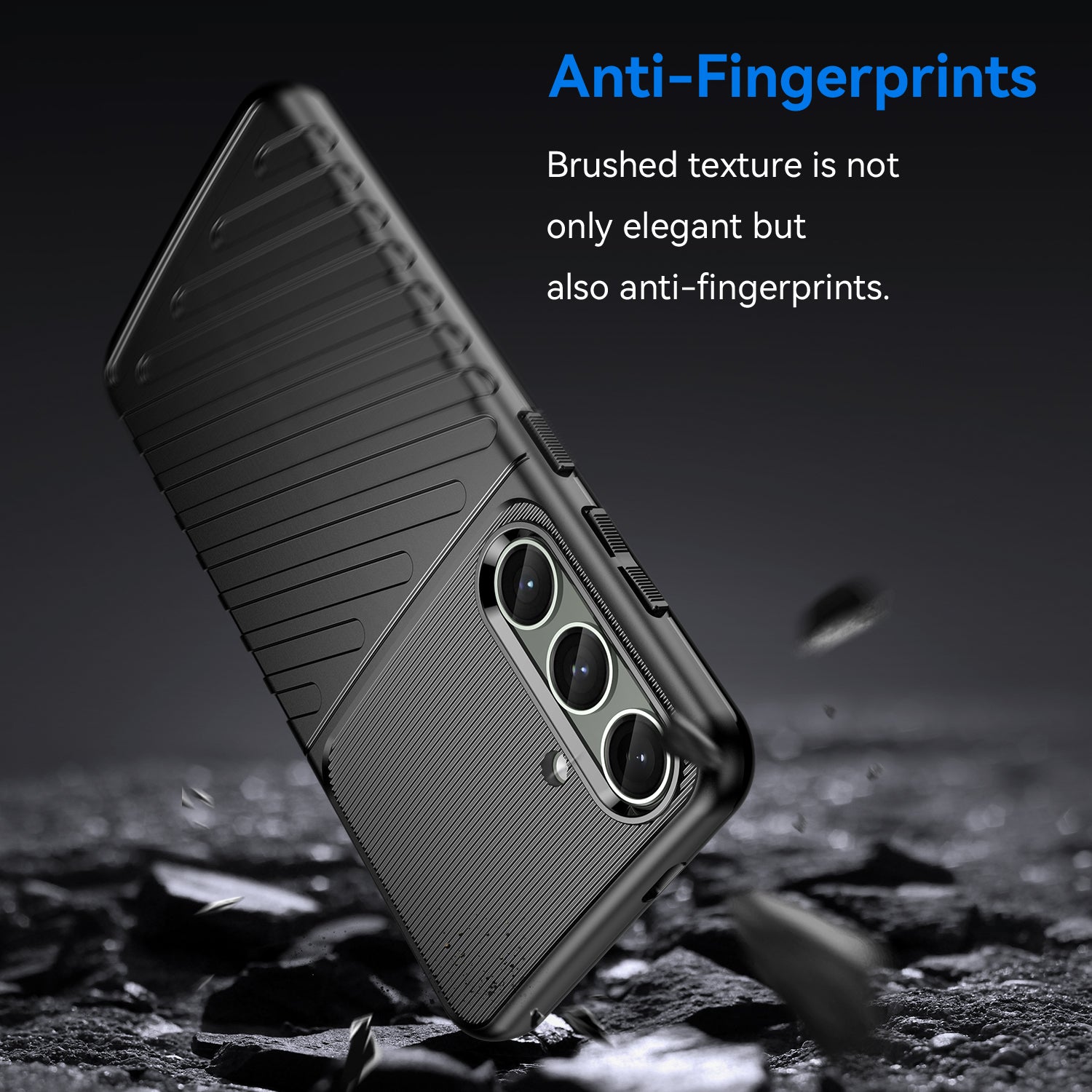 Thunder Series For Samsung Galaxy S24+ Cell Phone Cover Slim-Fit TPU Protective Shell Case - Black