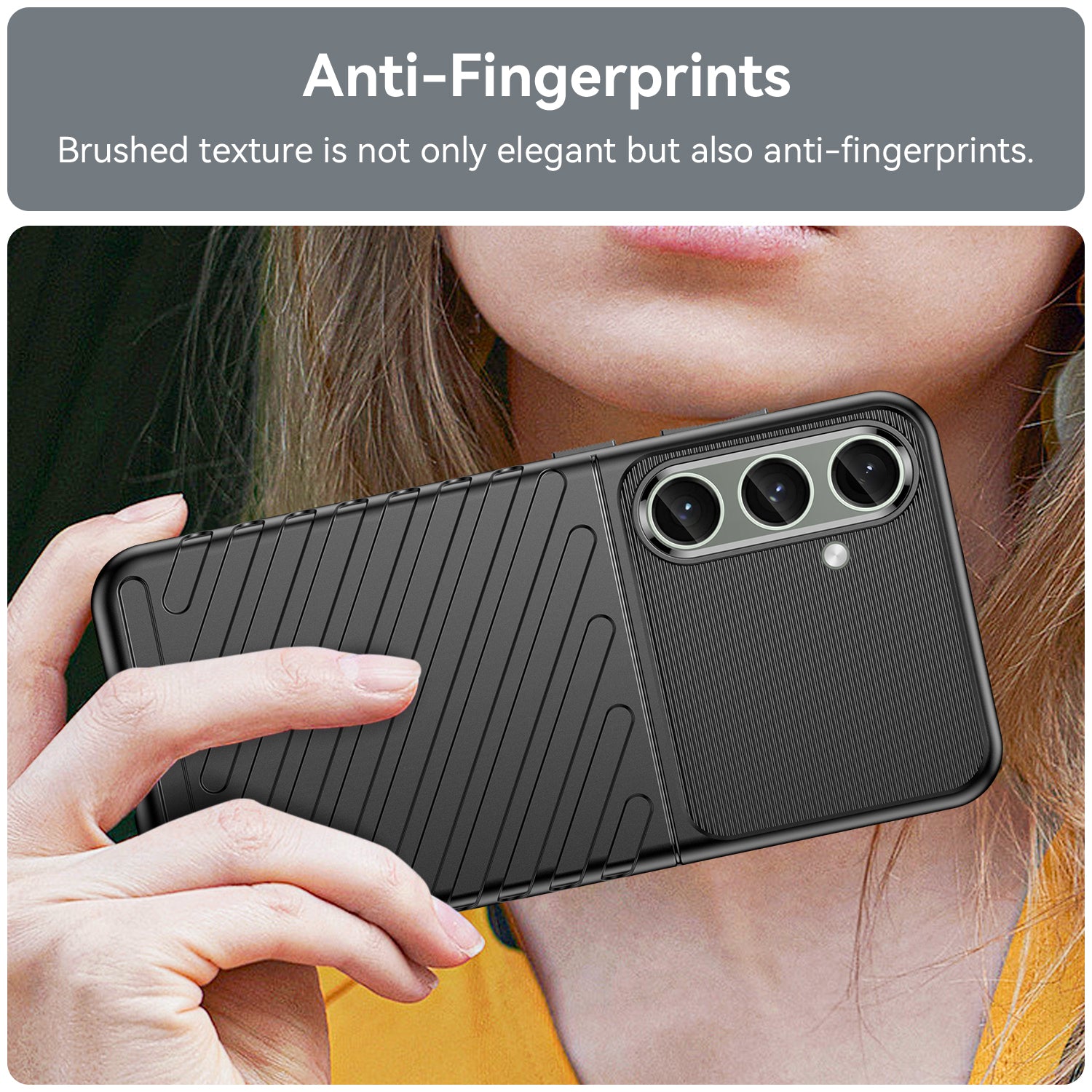 Thunder Series For Samsung Galaxy S24+ Cell Phone Cover Slim-Fit TPU Protective Shell Case - Black