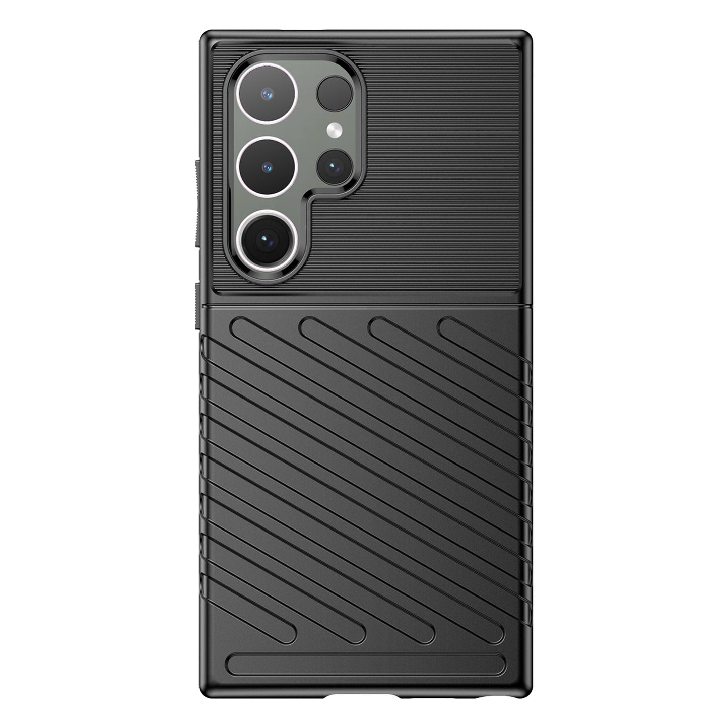 Thunder Series For Samsung Galaxy S24 Ultra Case Anti-Scratch Phone Shell TPU Cell Phone Cover - Black