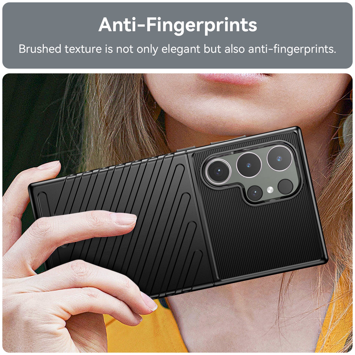 Thunder Series For Samsung Galaxy S24 Ultra Case Anti-Scratch Phone Shell TPU Cell Phone Cover - Black