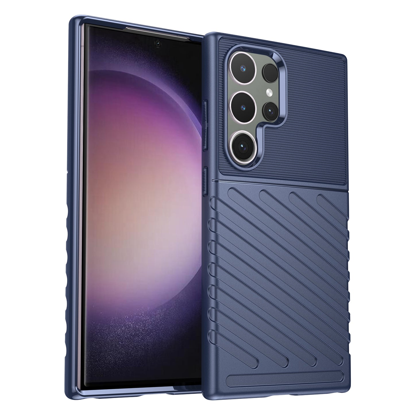 Thunder Series For Samsung Galaxy S24 Ultra Case Anti-Scratch Phone Shell TPU Cell Phone Cover - Blue