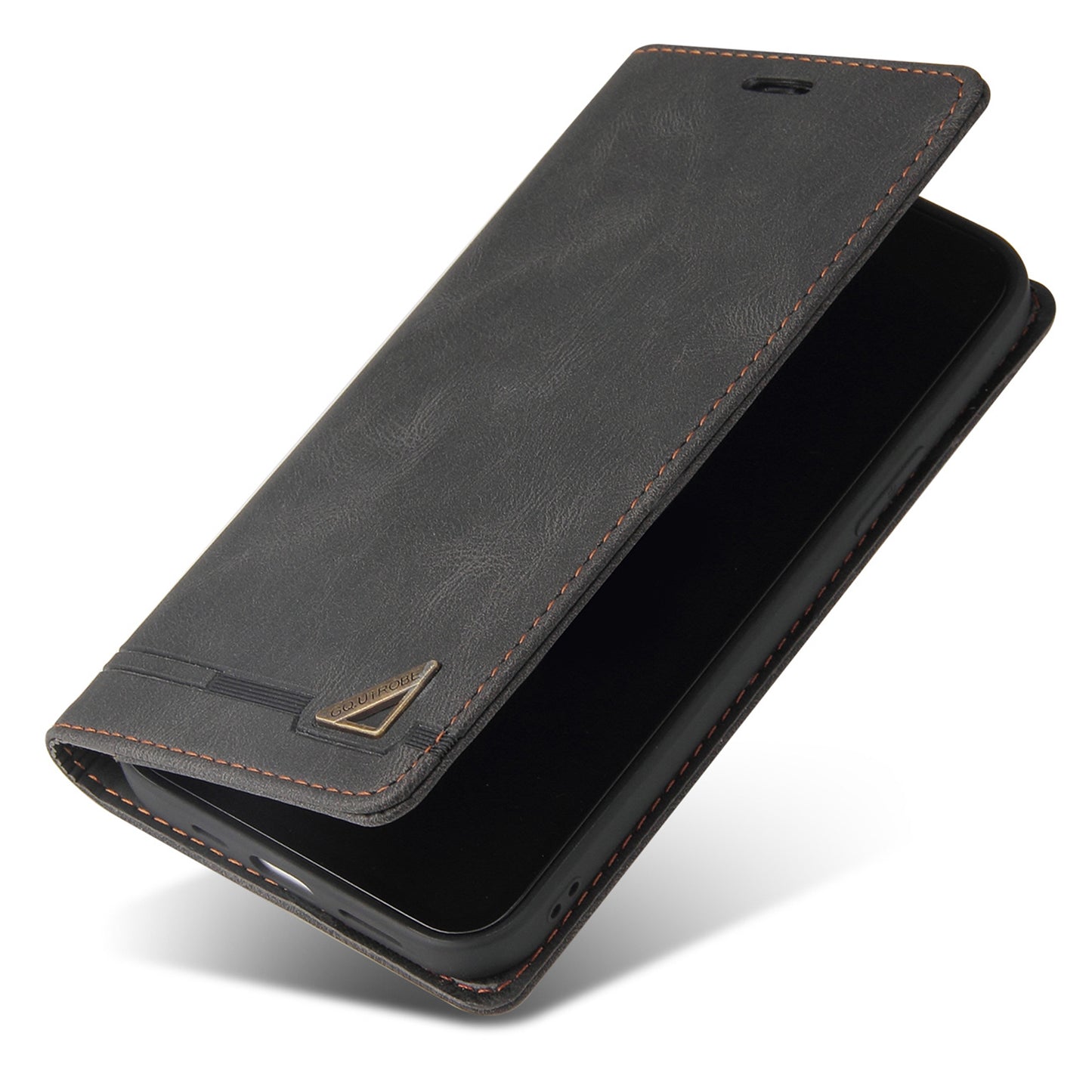 GQ.UTROBE 008 Series For Samsung Galaxy S24 Case Scratch Resistant Cell Phone Leather Cover - Black