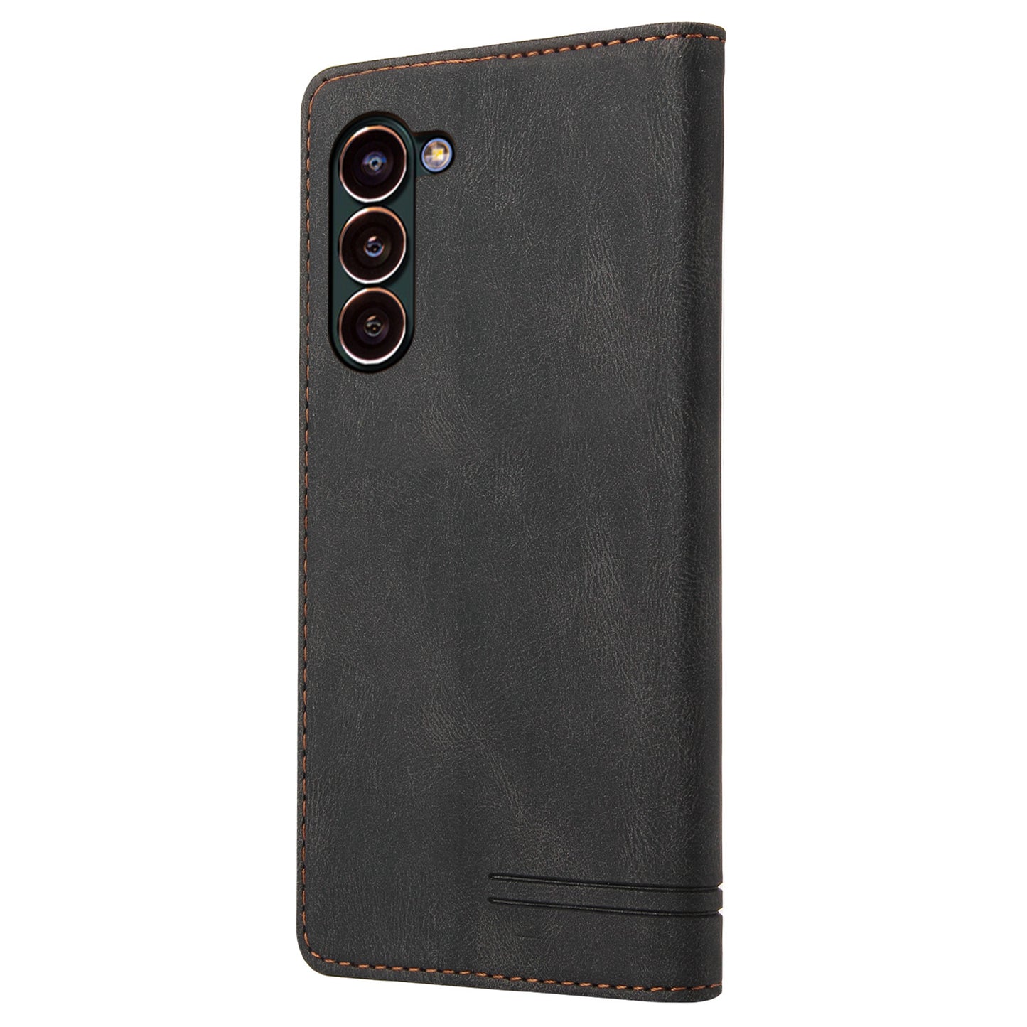 GQ.UTROBE 008 Series For Samsung Galaxy S24 Case Scratch Resistant Cell Phone Leather Cover - Black
