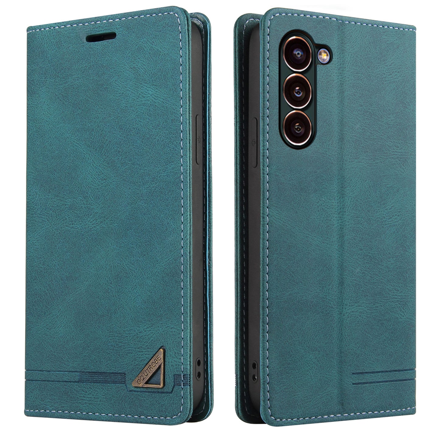 GQ.UTROBE 008 Series For Samsung Galaxy S24 Case Scratch Resistant Cell Phone Leather Cover - Blue