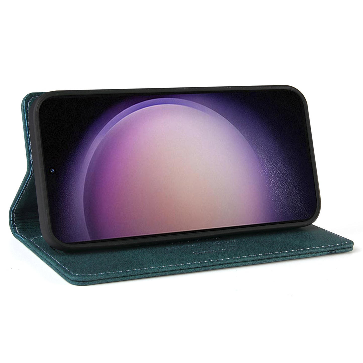 GQ.UTROBE 008 Series For Samsung Galaxy S24 Case Scratch Resistant Cell Phone Leather Cover - Blue