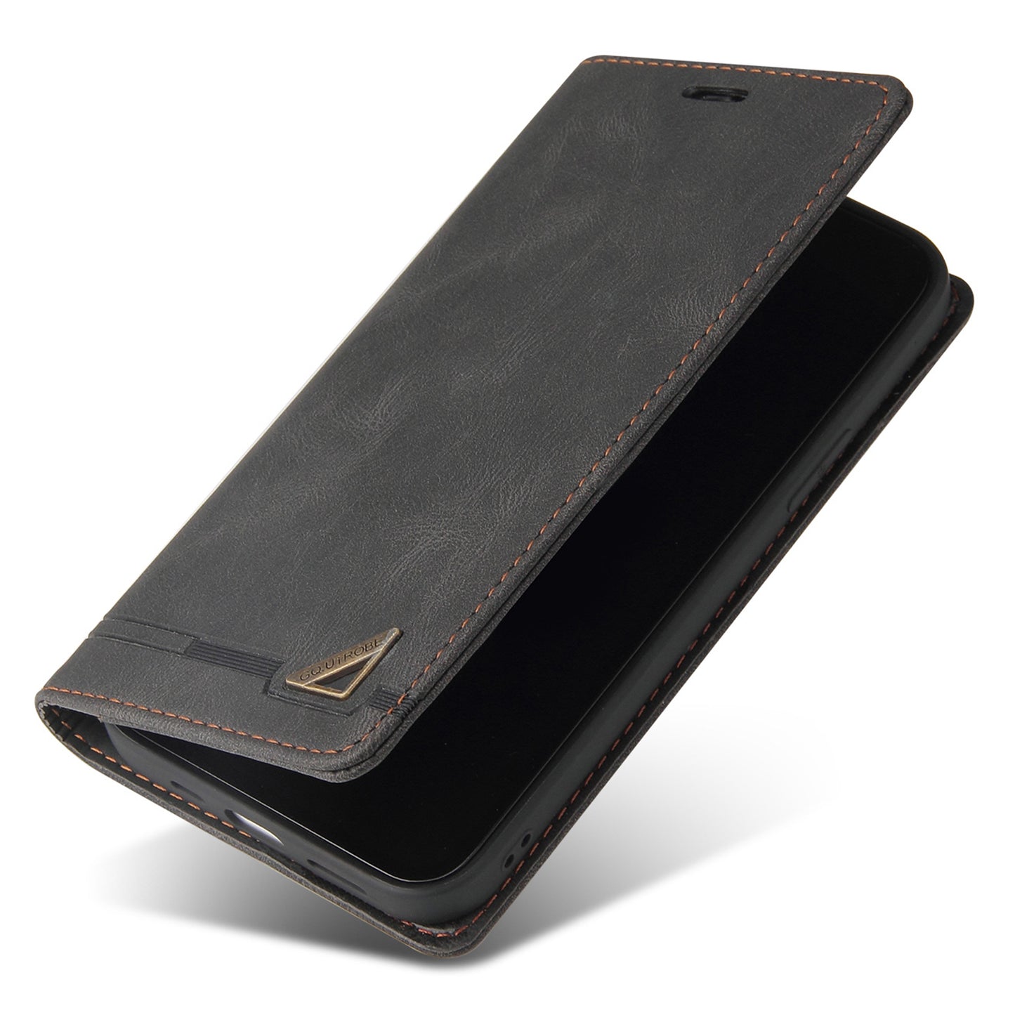 GQ.UTROBE 008 Series For Samsung Galaxy S24+ Case RFID Blocking PU Leather + TPU Skin-touch Cover - Black