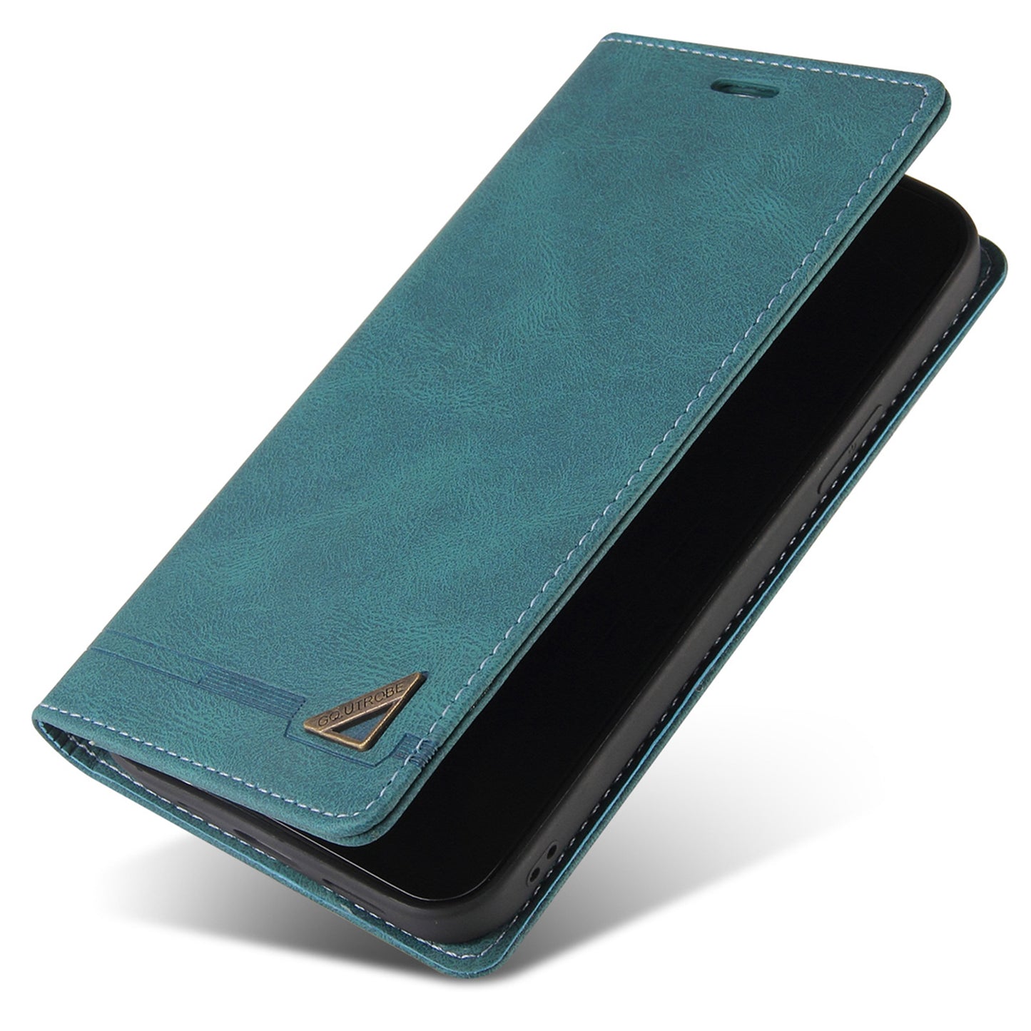 GQ.UTROBE 008 Series For Samsung Galaxy S24 Ultra Case RFID Blocking PU Leather+TPU Skin-touch Phone Protector - Blue