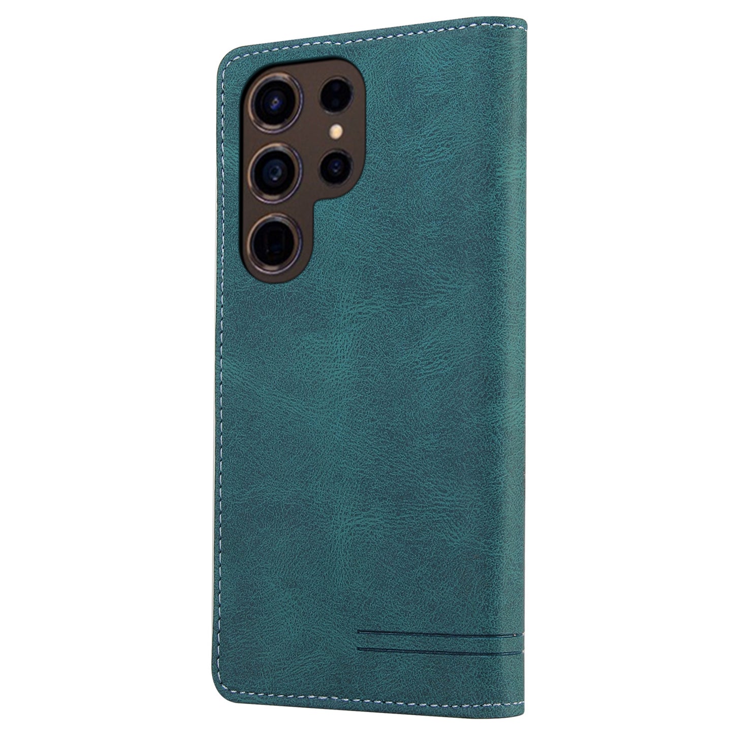 GQ.UTROBE 008 Series For Samsung Galaxy S24 Ultra Case RFID Blocking PU Leather+TPU Skin-touch Phone Protector - Blue