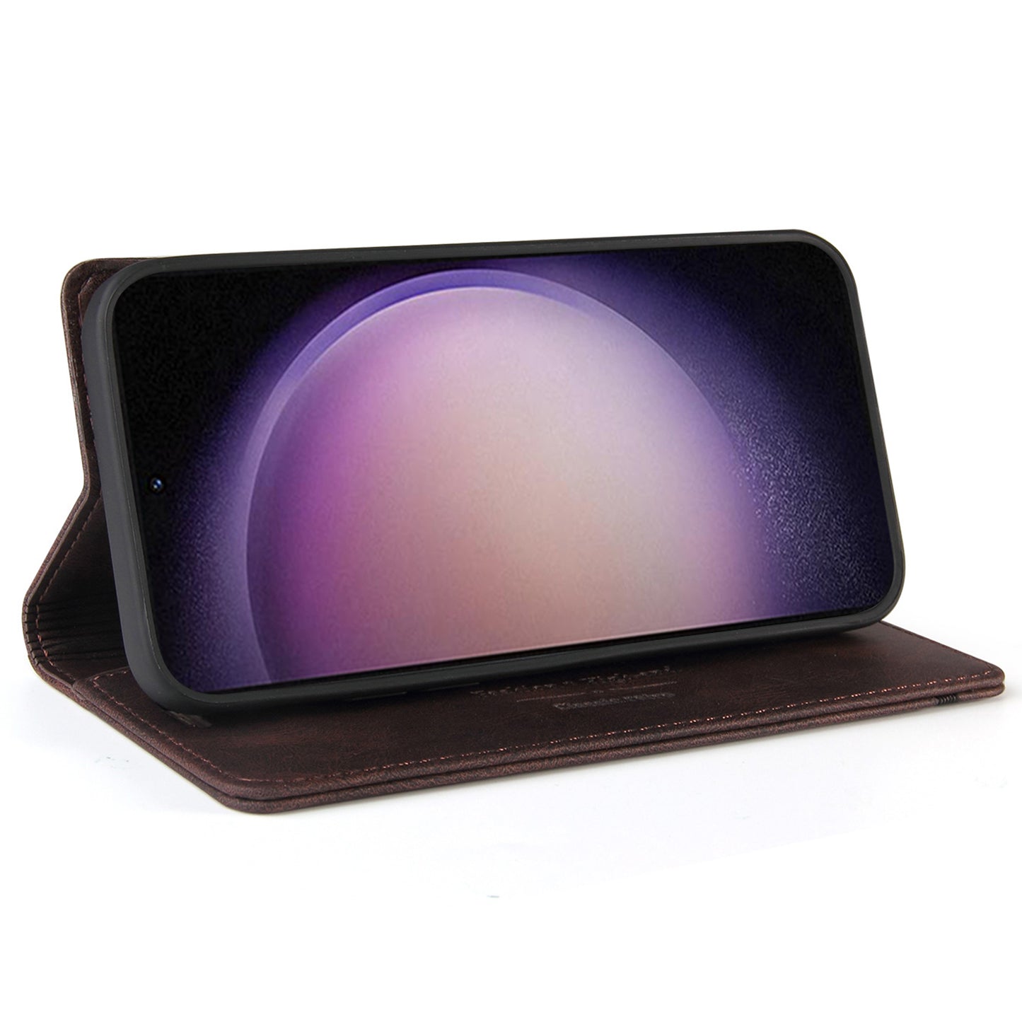 GQ.UTROBE 008 Series For Samsung Galaxy S24 Ultra Case RFID Blocking PU Leather+TPU Skin-touch Phone Protector - Coffee