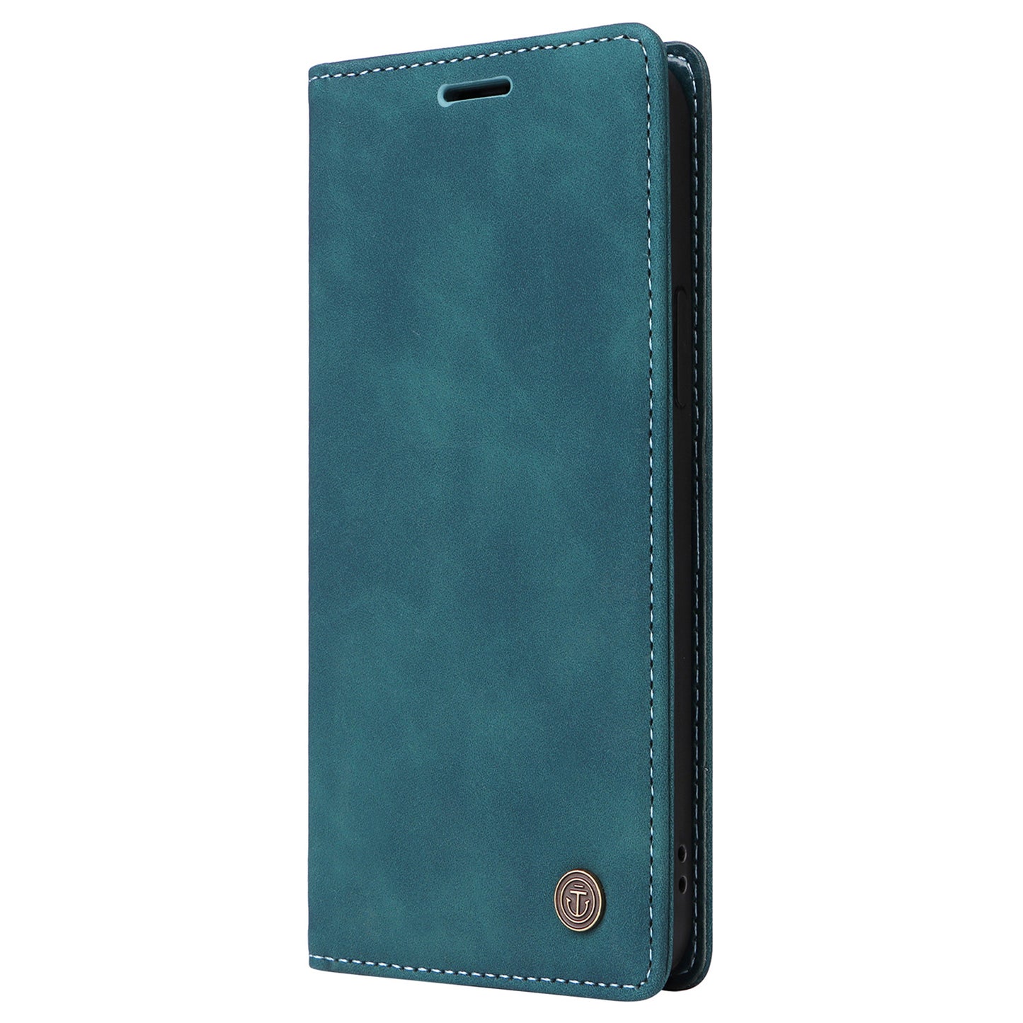 006 Series For Samsung Galaxy S24 Case Stand Leather Cover with Suction Cups Closure - Green