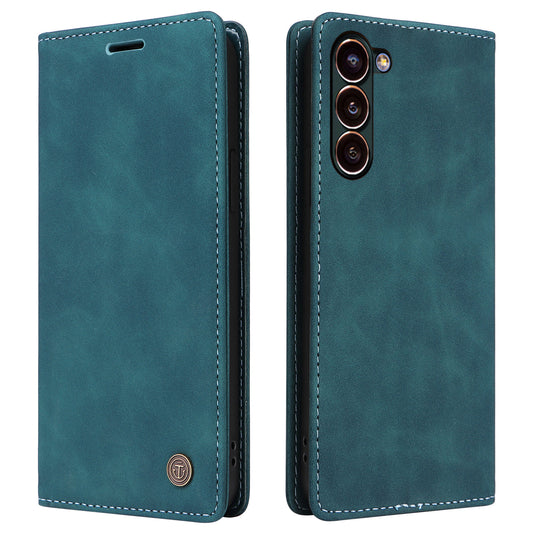 006 Series For Samsung Galaxy S24+ Case Phone Wallet PU Leather Cover with Suction Cups Closure - Green