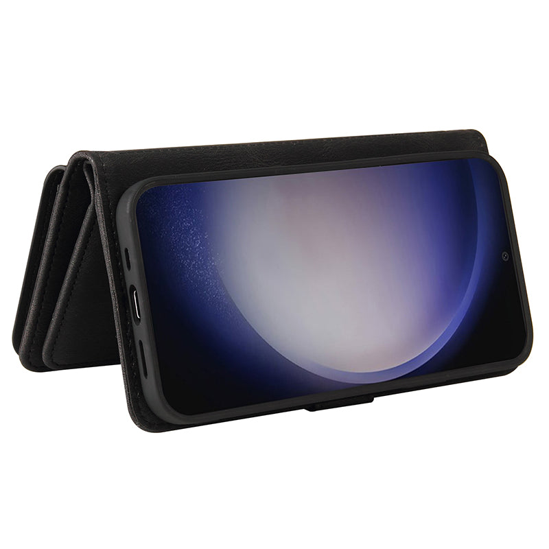KT Multi-Functional Series-2 For Samsung Galaxy S24+ Cover Zipper Wallet Multiple Card Slots Phone Case - Black