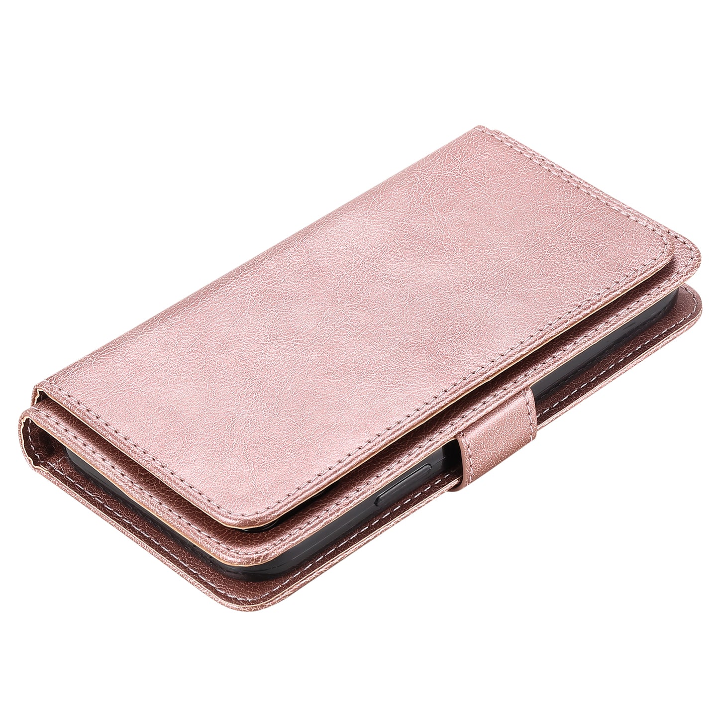 KT Multi-functional Series-1 For Samsung Galaxy S24+ Case Leather Anti-fall Phone Cover with 10 Card Slots - Rose Gold