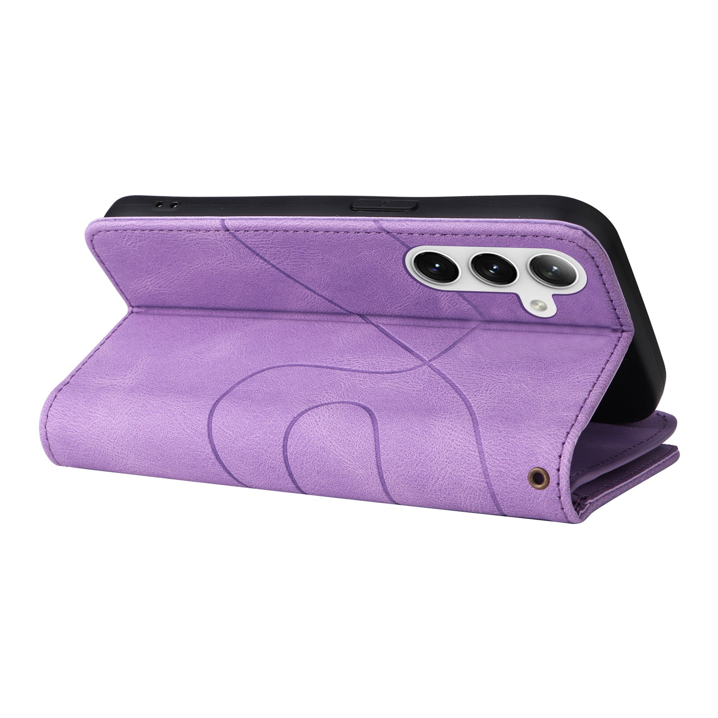 KT Multi-function Series-5 For Samsung Galaxy S24+ Case Anti-Scratch Leather Phone Stand Cover Wallet - Light Purple