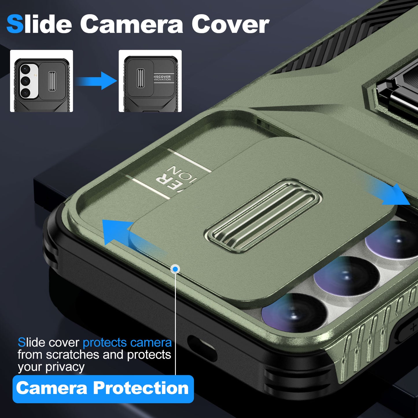 For Samsung Galaxy S24 Case Kickstand PC+TPU Phone Cover Support Magnetic Car Mount - Green