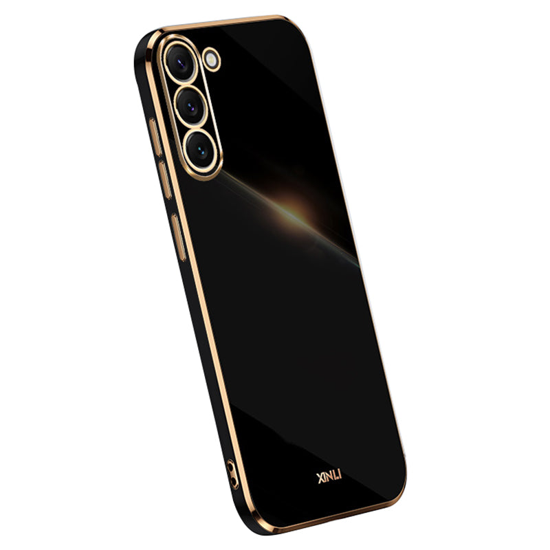 XINLI For Samsung Galaxy S24+ Case Electroplated Anti-shock TPU Phone Cover - Black