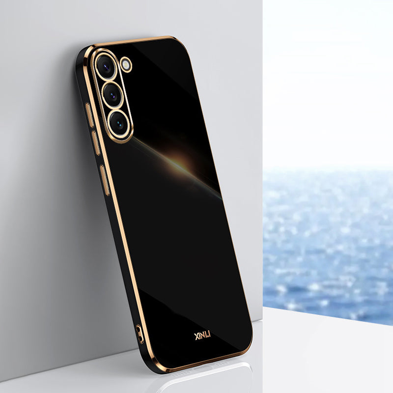XINLI For Samsung Galaxy S24+ Case Electroplated Anti-shock TPU Phone Cover - Black