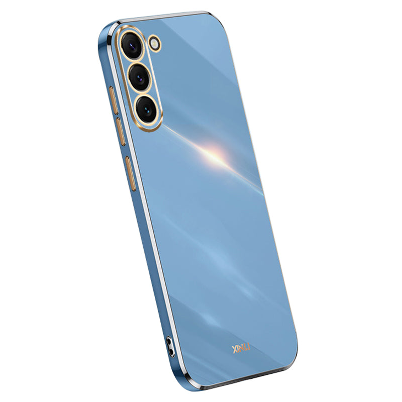XINLI For Samsung Galaxy S24+ Case Electroplated Anti-shock TPU Phone Cover - Blue