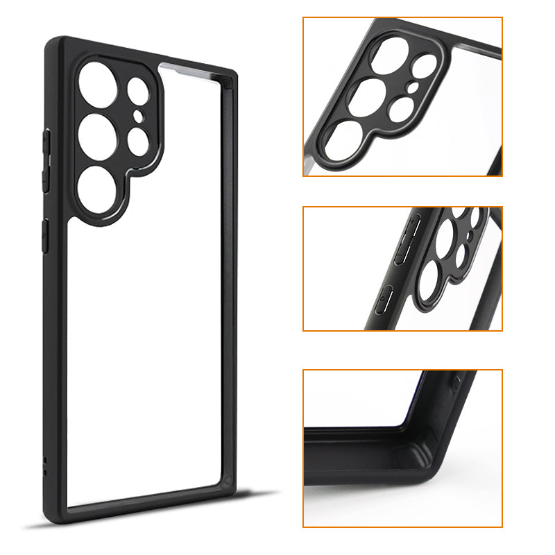 Phone Case for Samsung Galaxy S24 Ultra Clear Design Slim-Fit TPU + PC Phone Cover Shell