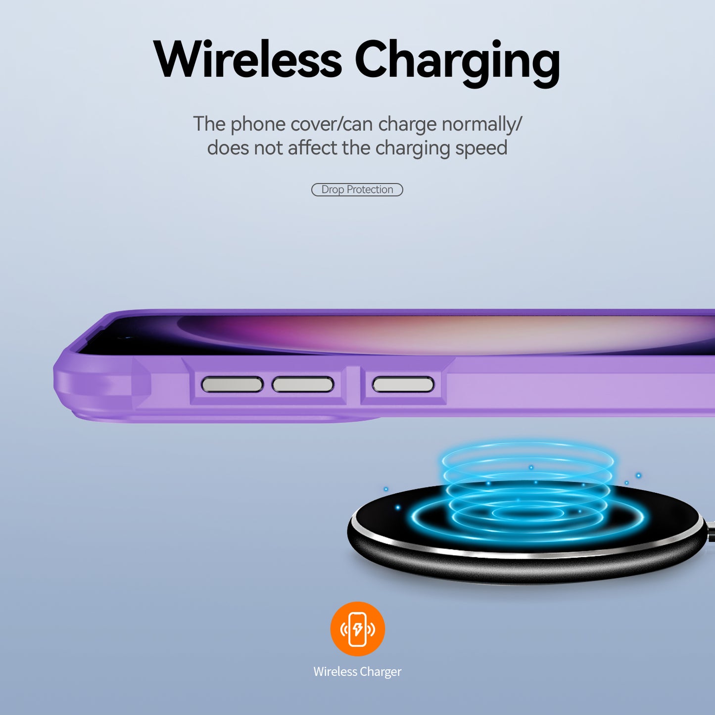 PC+TPU Phone Case for Samsung Galaxy S24+ Phone Cover with Anti-Drop Alloy Lens Frame - Purple+Black