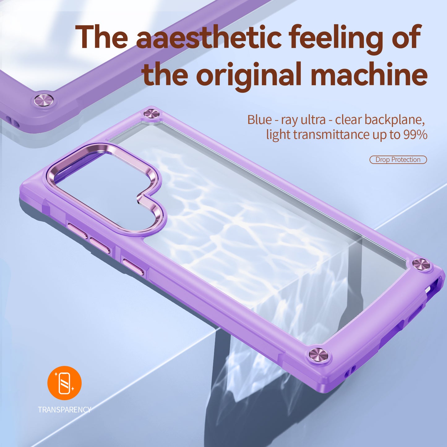 For Samsung Galaxy S24 Ultra Case Anti-fall PC + TPU Phone Protector with Alloy Lens Frame - Purple