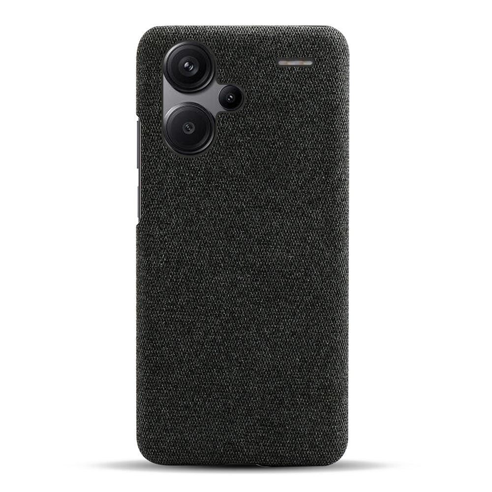For Xiaomi Redmi Note 13 Pro+ 5G Slim-fit Case Smartphone Cover Shockproof Cloth+PC Phone Shell - Black