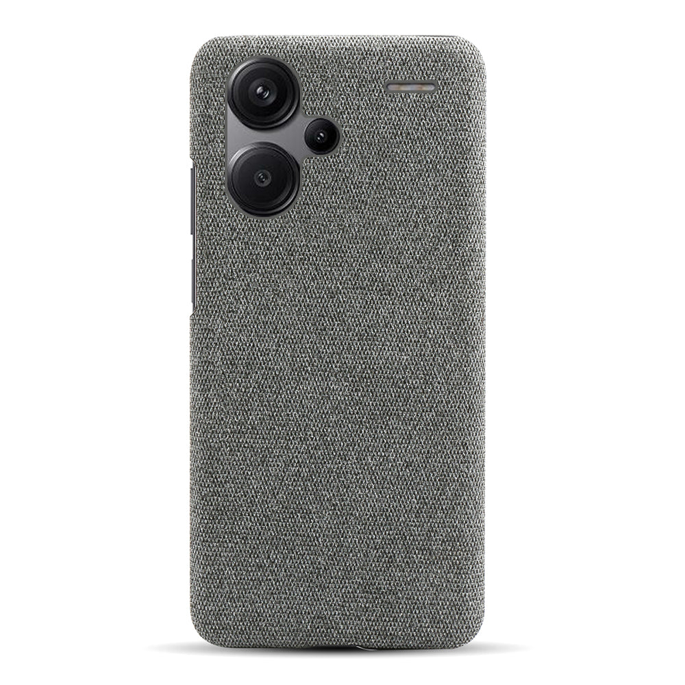 For Xiaomi Redmi Note 13 Pro+ 5G Slim-fit Case Smartphone Cover Shockproof Cloth+PC Phone Shell - Grey