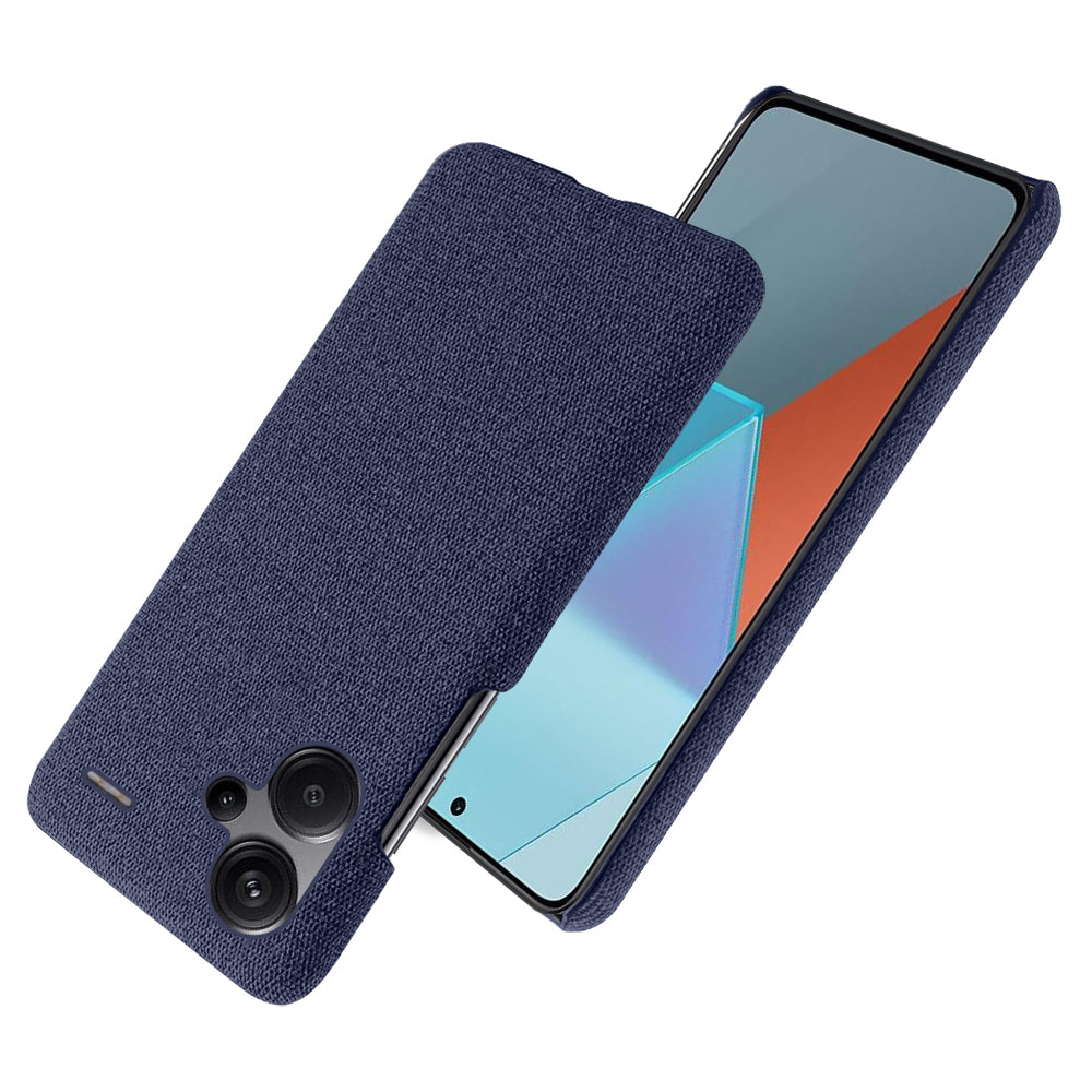 For Xiaomi Redmi Note 13 Pro+ 5G Slim-fit Case Smartphone Cover Shockproof Cloth+PC Phone Shell - Blue