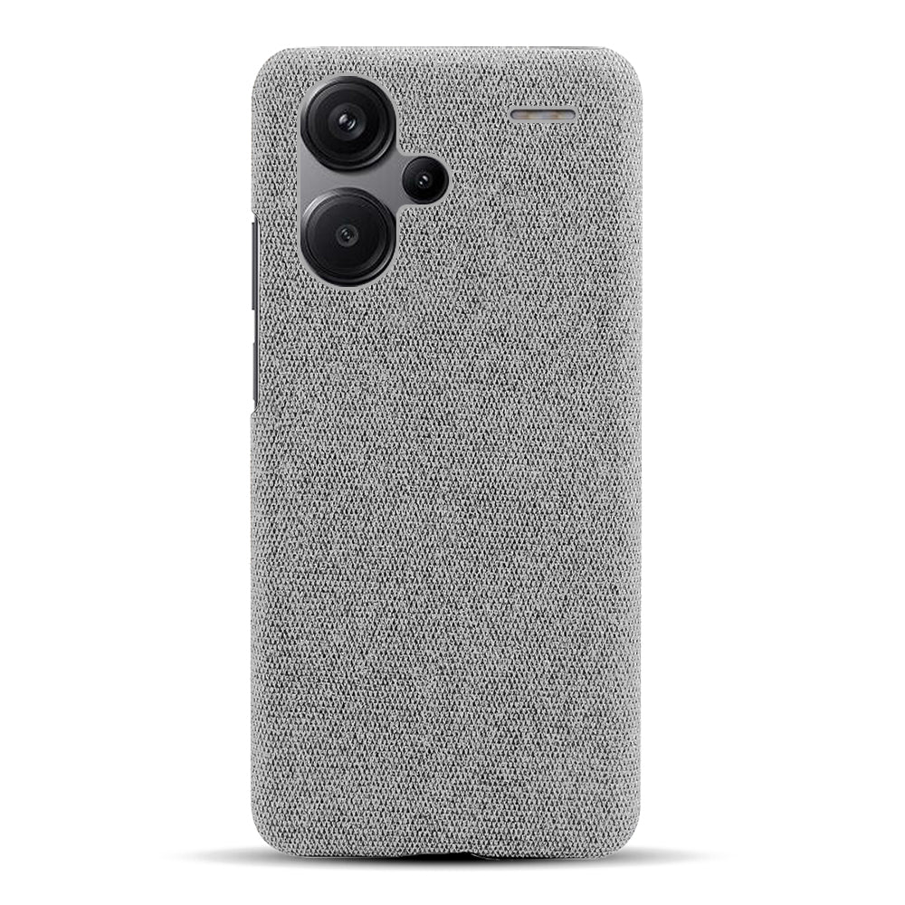For Xiaomi Redmi Note 13 Pro+ 5G Slim-fit Case Smartphone Cover Shockproof Cloth+PC Phone Shell - Light Grey