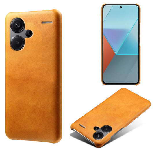 For Xiaomi Redmi Note 13 Pro+ 5G Case Calf Texture PC Cover Anti-Scratch Phone Shell - Orange