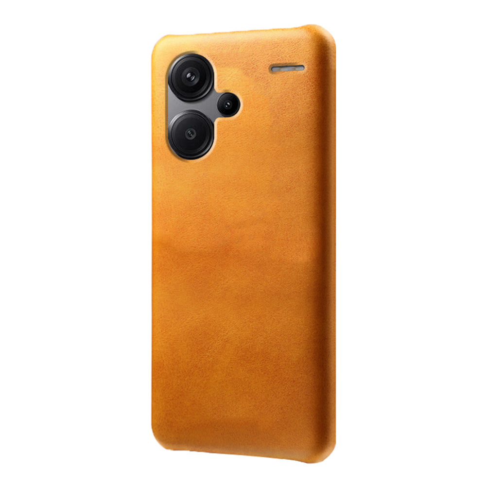 For Xiaomi Redmi Note 13 Pro+ 5G Case Calf Texture PC Cover Anti-Scratch Phone Shell - Orange